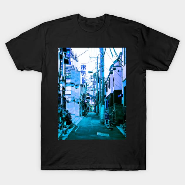 Tokyo Japan Alleyway Vaporwave Glitch Art T-Shirt by GLITCH.HUB